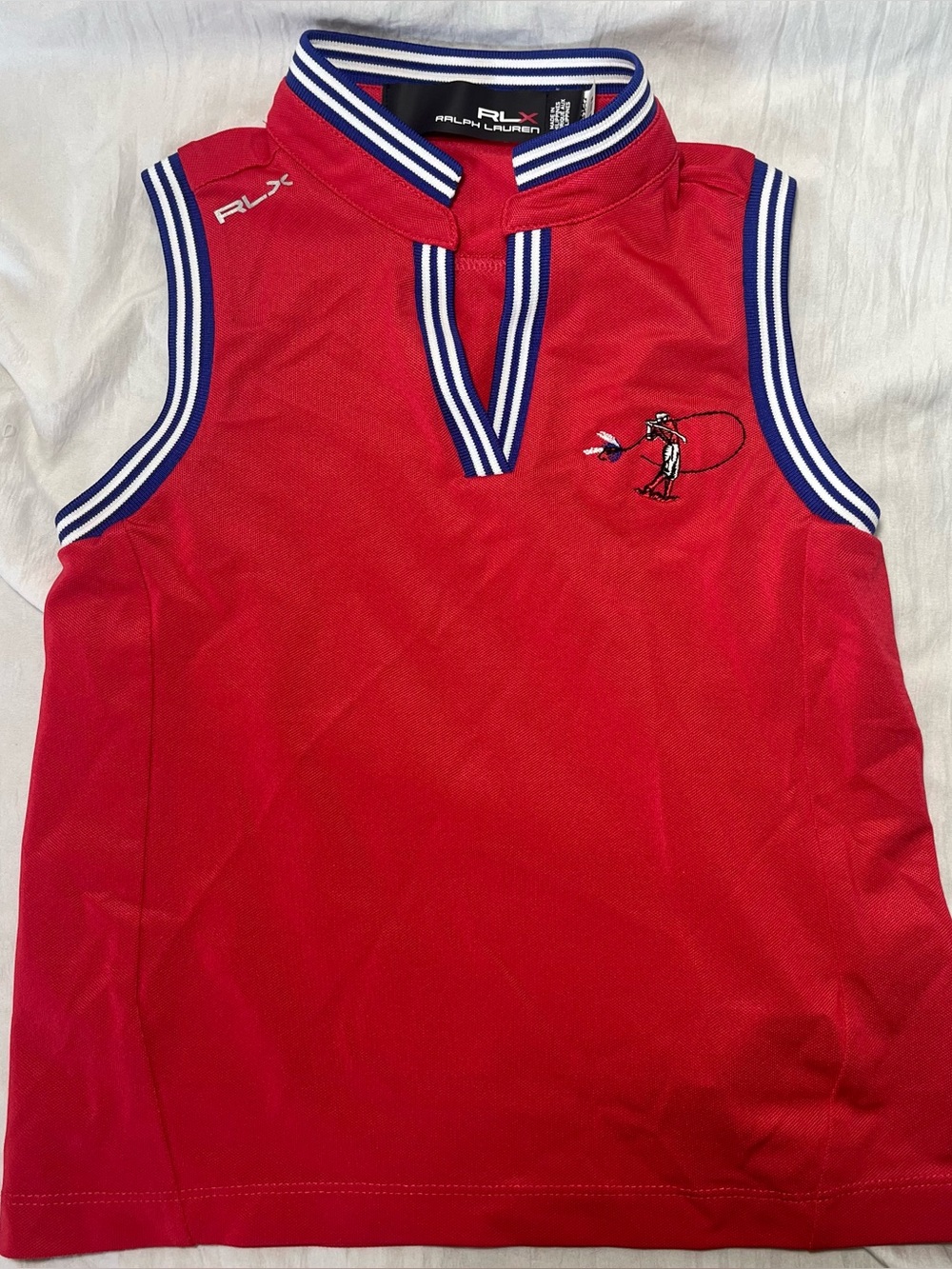 RLX Ralph Lauren Girls Kids Red Sleeveless Polo Shirt Red Size 4 Golph Logo
